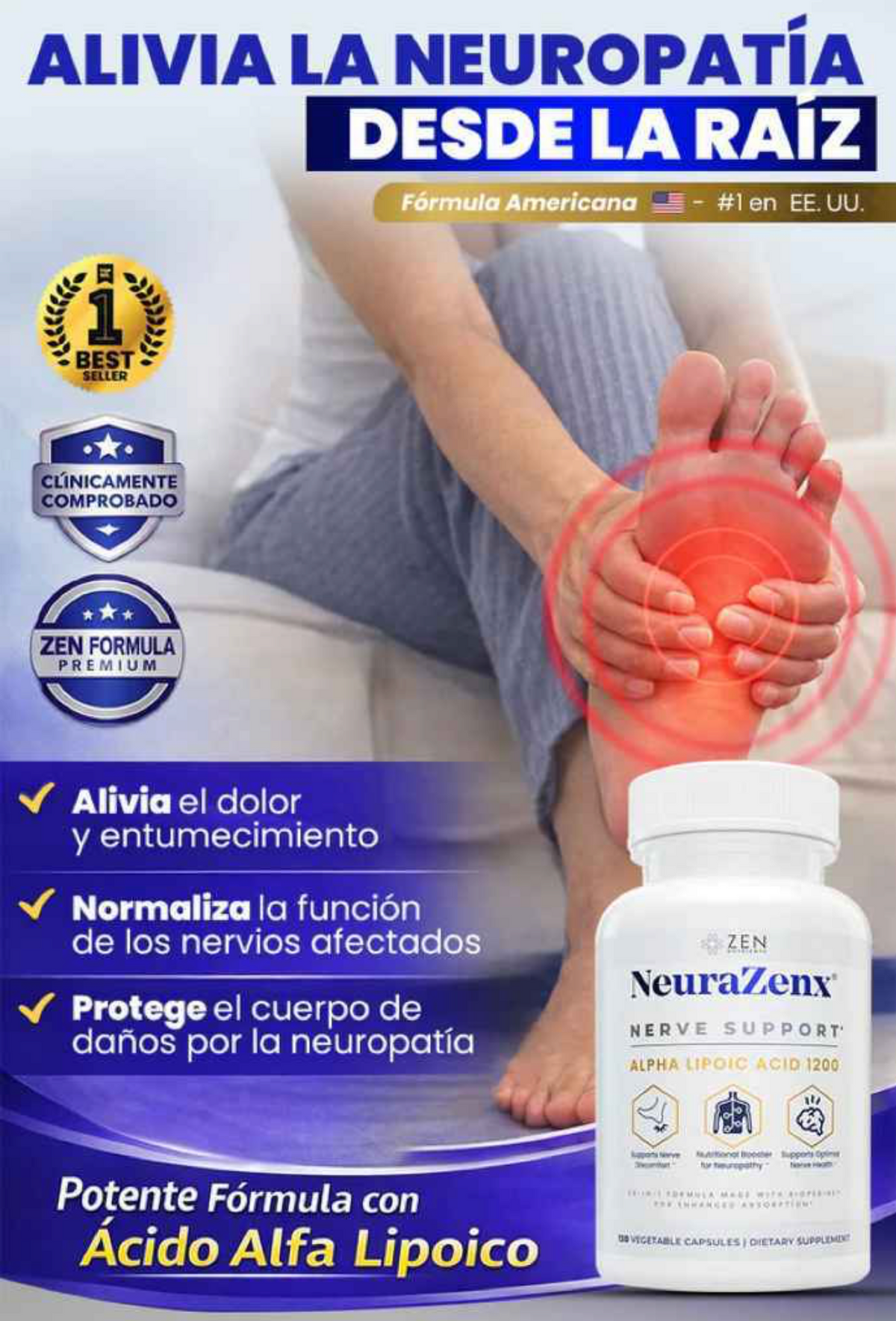 NeuraZenX® – Fórmula avanzada para reparar el nervio y aliviar la neuropatía